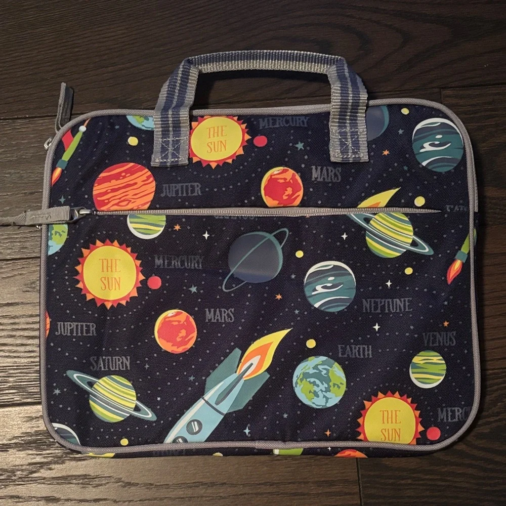 Pottery Barn Kids Space-Themed Laptop Bag/ Homework Holder. Excellent condition.